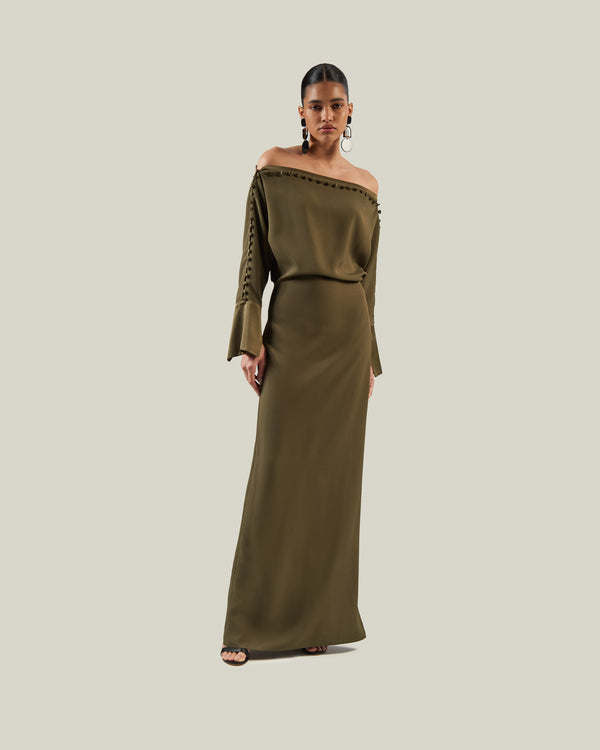 Taller Marmo Mila Dress In Forest Green
