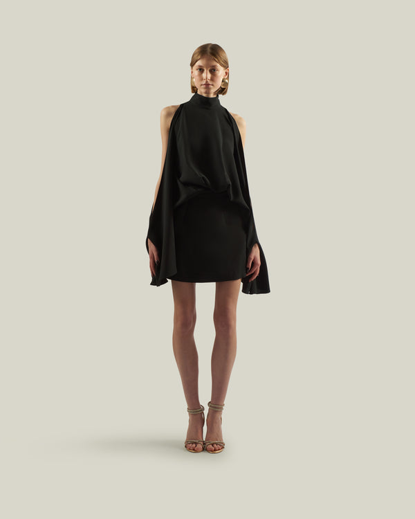 taller marmo Mini Bacall Dress in Black
