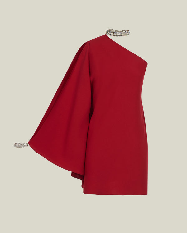 Taller Marmo Mini Bolkan Crystal Dress In Ruby