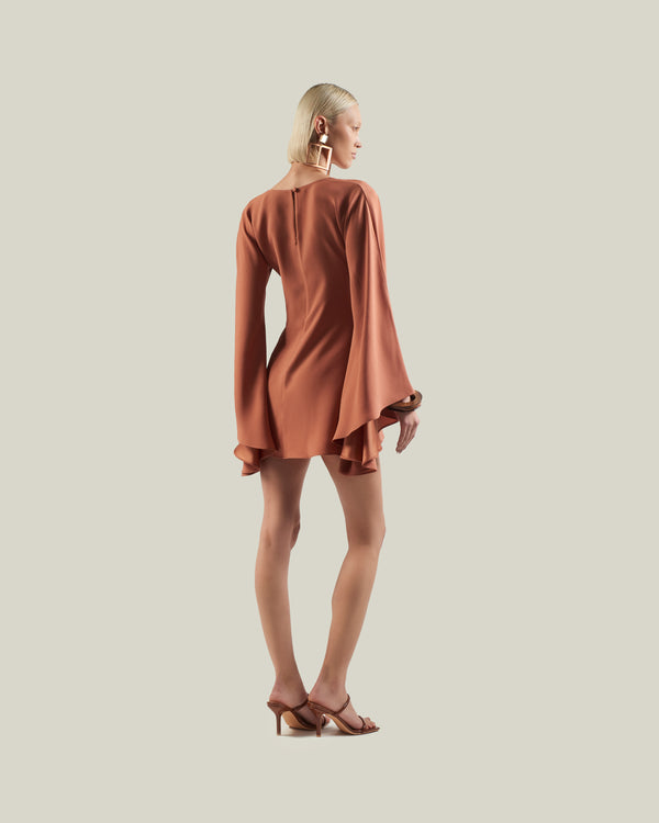 Taller Marmo Mini Moonbar Dress In Terracotta