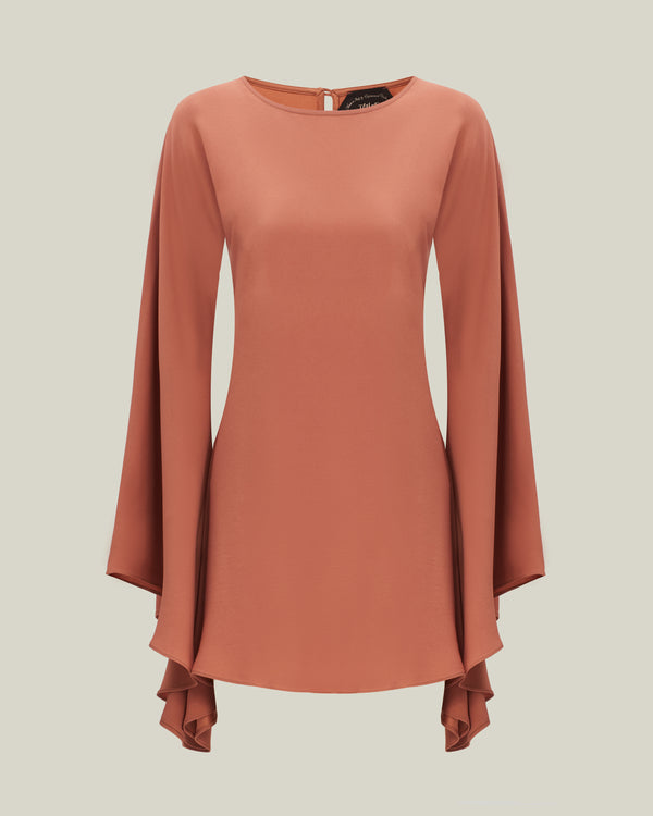 Taller Marmo Mini Moonbar Dress In Terracotta