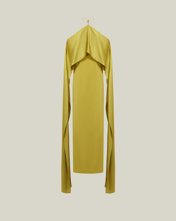 Taller Marmo Nan Dress In Gold Kiwi