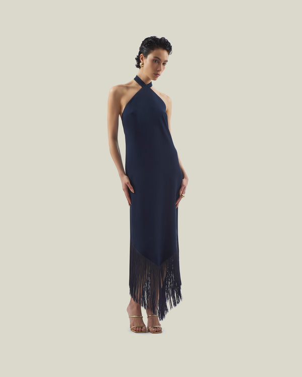 taller marmo Nina Dress in Blue Navy