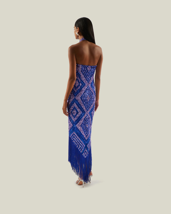 Taller Marmo Nina Flapper Dress In Royal Blue