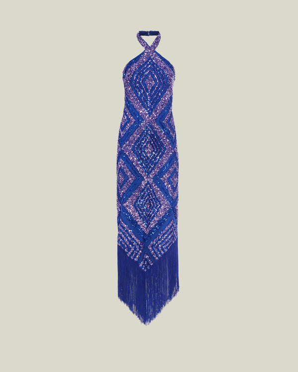 Taller Marmo Nina Flapper Dress In Royal Blue