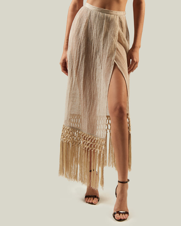 Taller Marmo Parana Skirt In Ecru