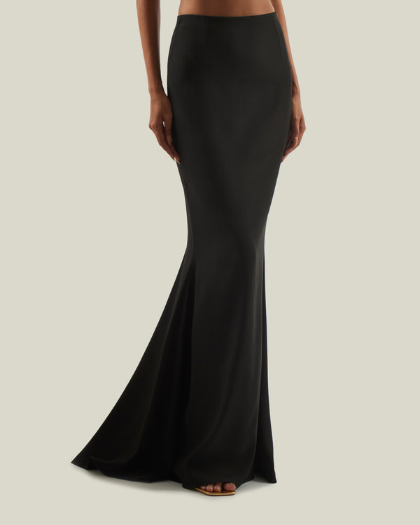 Taller Marmo Silver Screen Skirt In Black