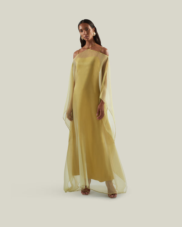 taller marmo Sza Sza Spirito Kaftan in Gold Kiwi