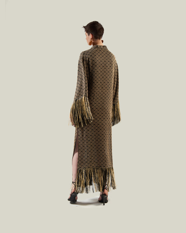 Taller Marmo Tigris Rattan Dress In Black