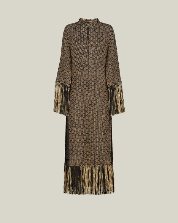 Taller Marmo Tigris Rattan Dress In Black