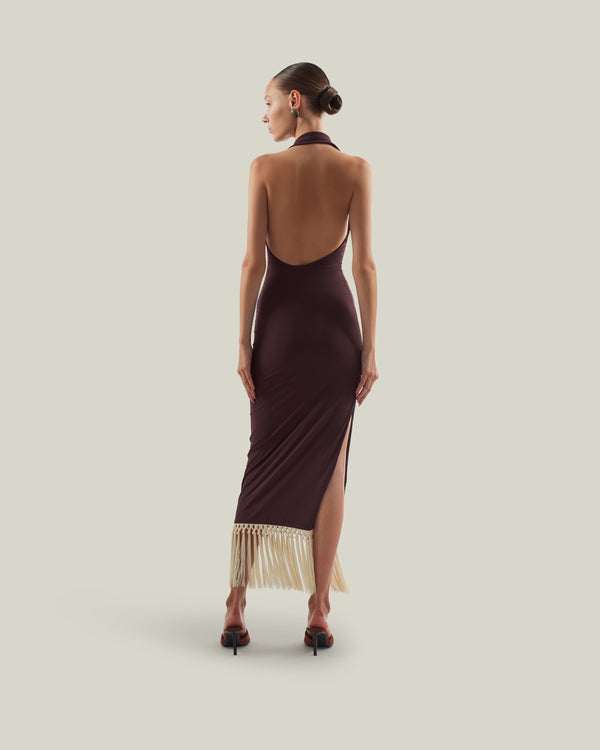 Taller Marmo Tropicana Dress In Mahogany