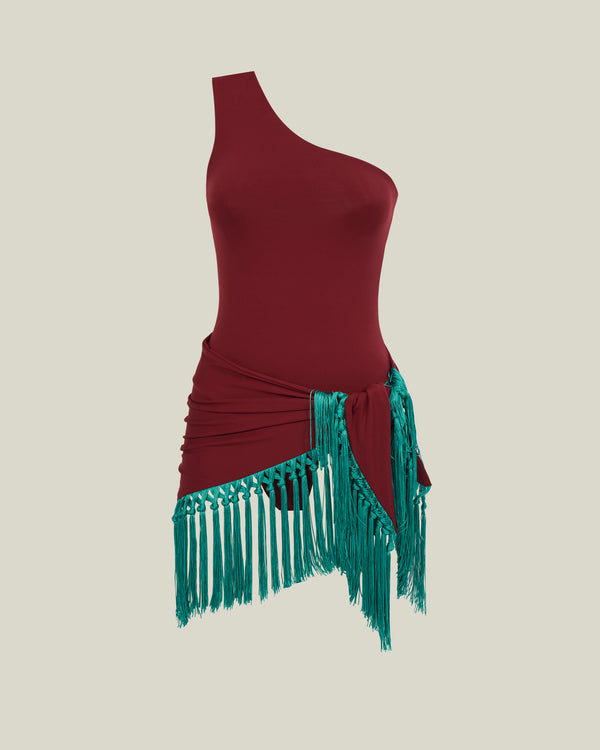 Taller Marmo Yacare Swimsuit In Burgundy