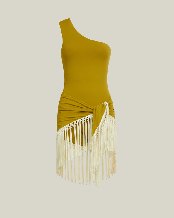 Taller Marmo Yacare Swimsuit In Chartreuse
