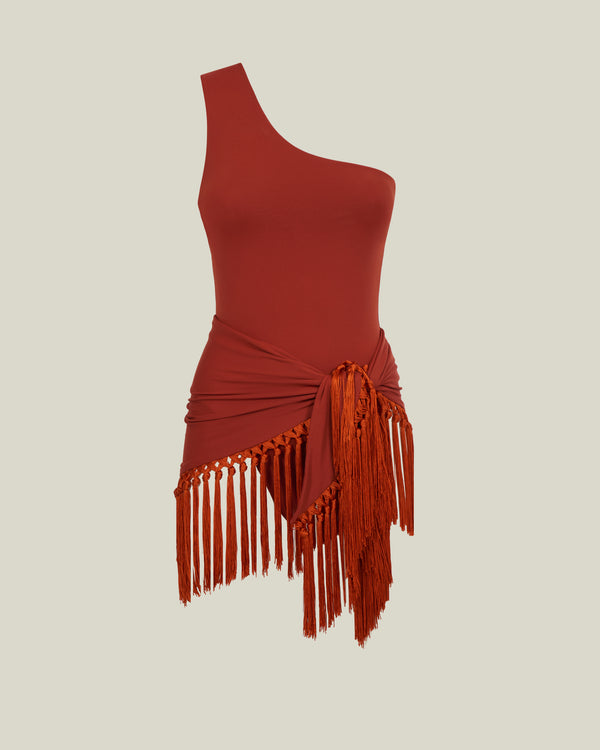 Taller Marmo Yacare Swimsuit In Rust