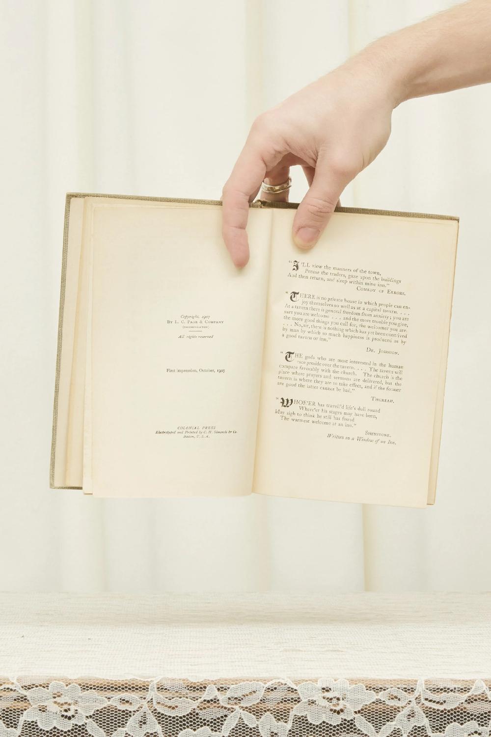 Tanner Fletcher Antique Little Pilgrimage's Among New England Inn's Book (1907)