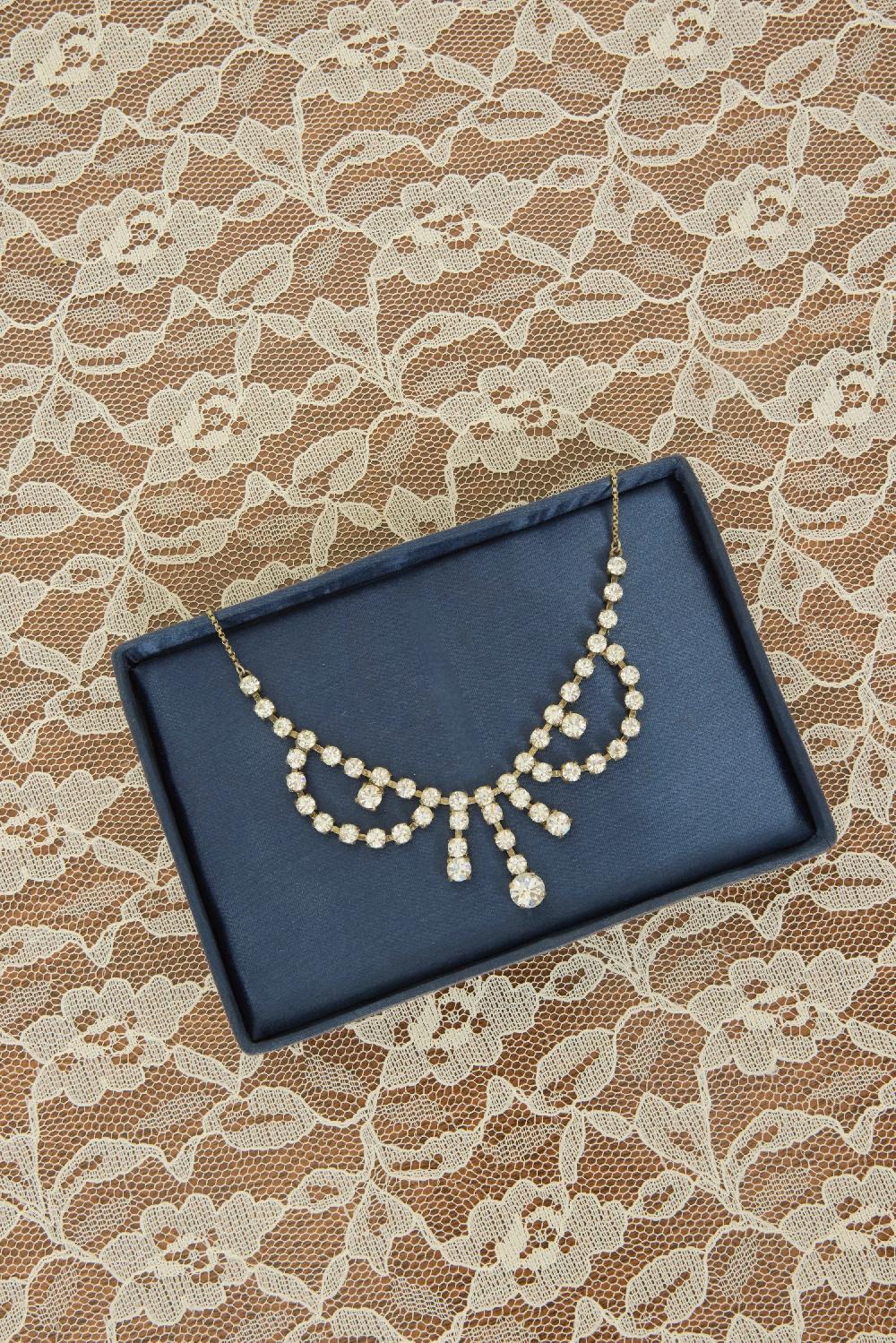 tanner fletcher Antique Rhinestone Princess Necklace