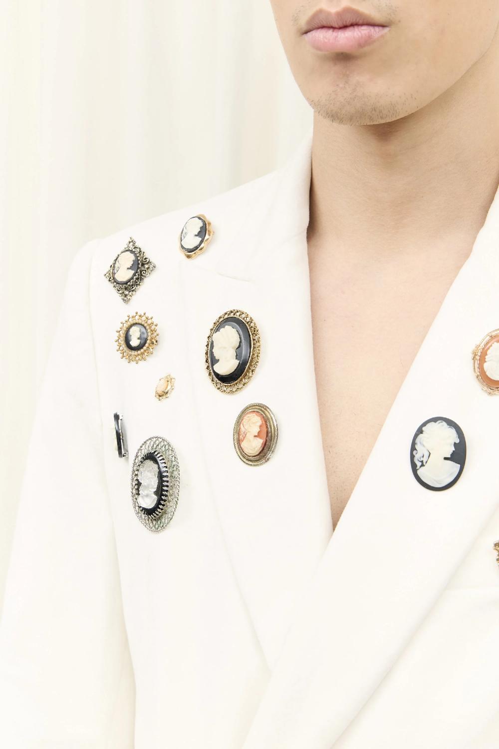 Tanner Fletcher Benedict Double Breasted Cameo Blazer