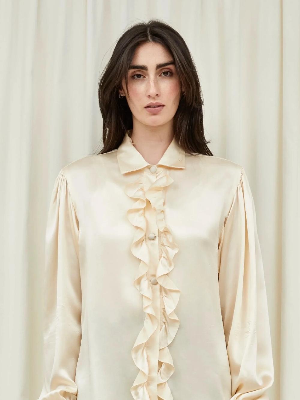 Tanner Fletcher Chester Ruffle Placket Poet's Blouse