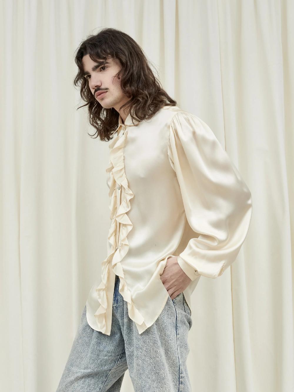 tanner fletcher Chester Ruffle Placket Poet's Blouse