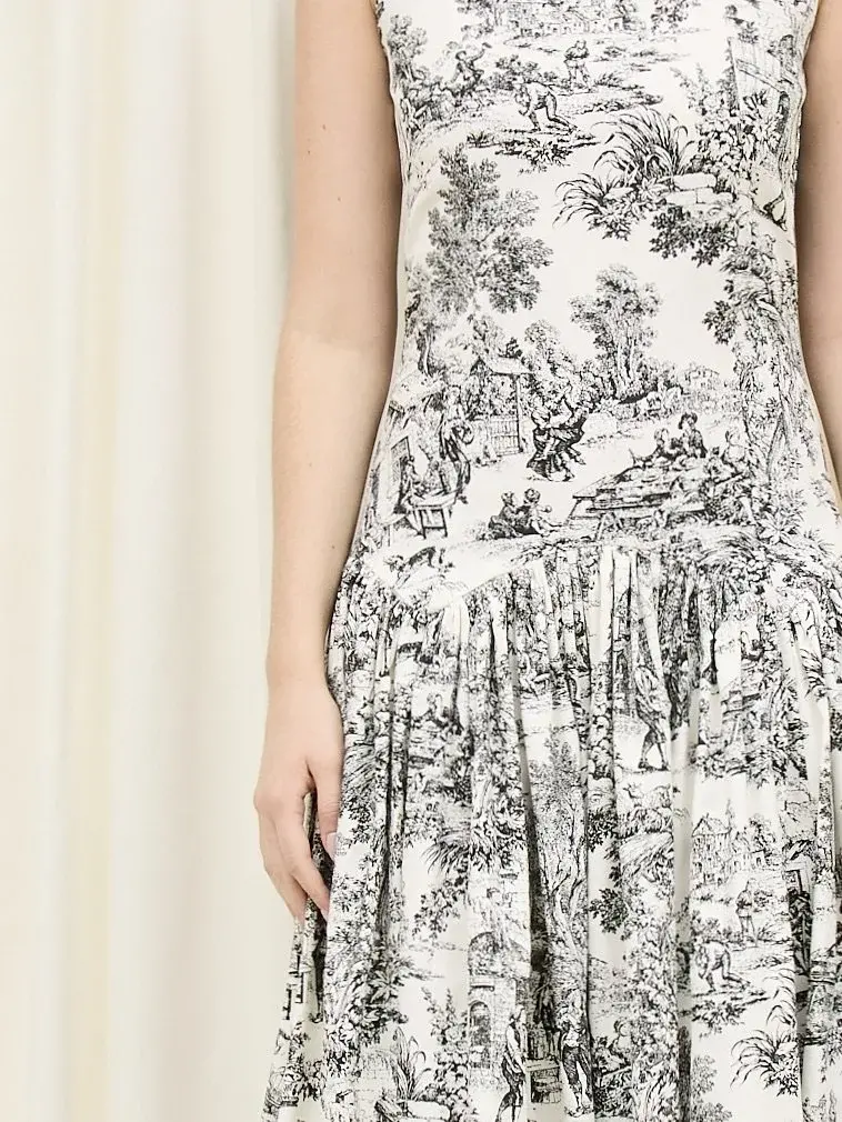 Tanner Fletcher Connie Sleeveless Toile Drop Waist Dress