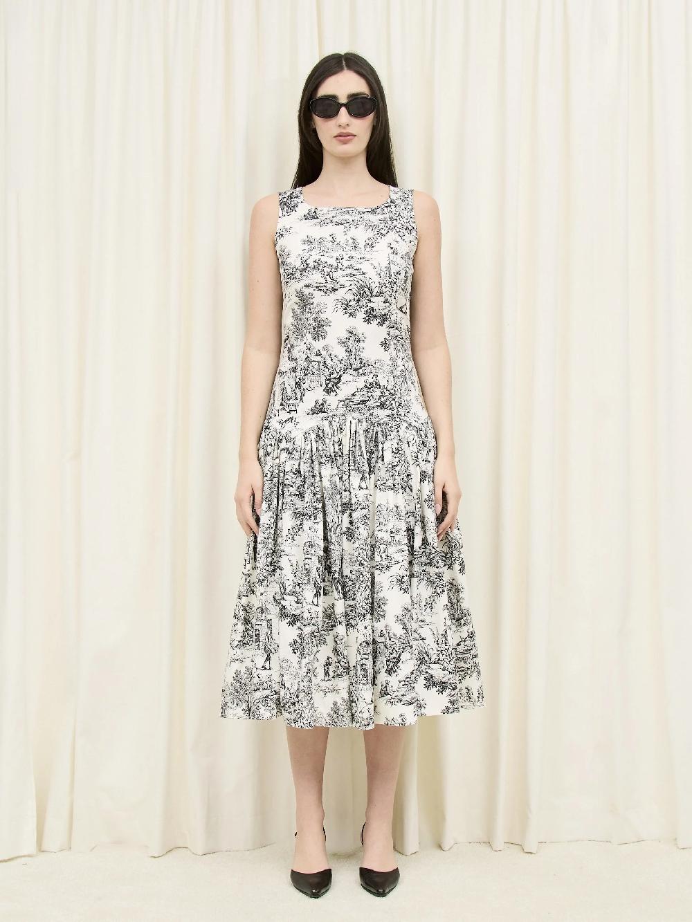 tanner fletcher Connie Sleeveless Toile Drop Waist Dress
