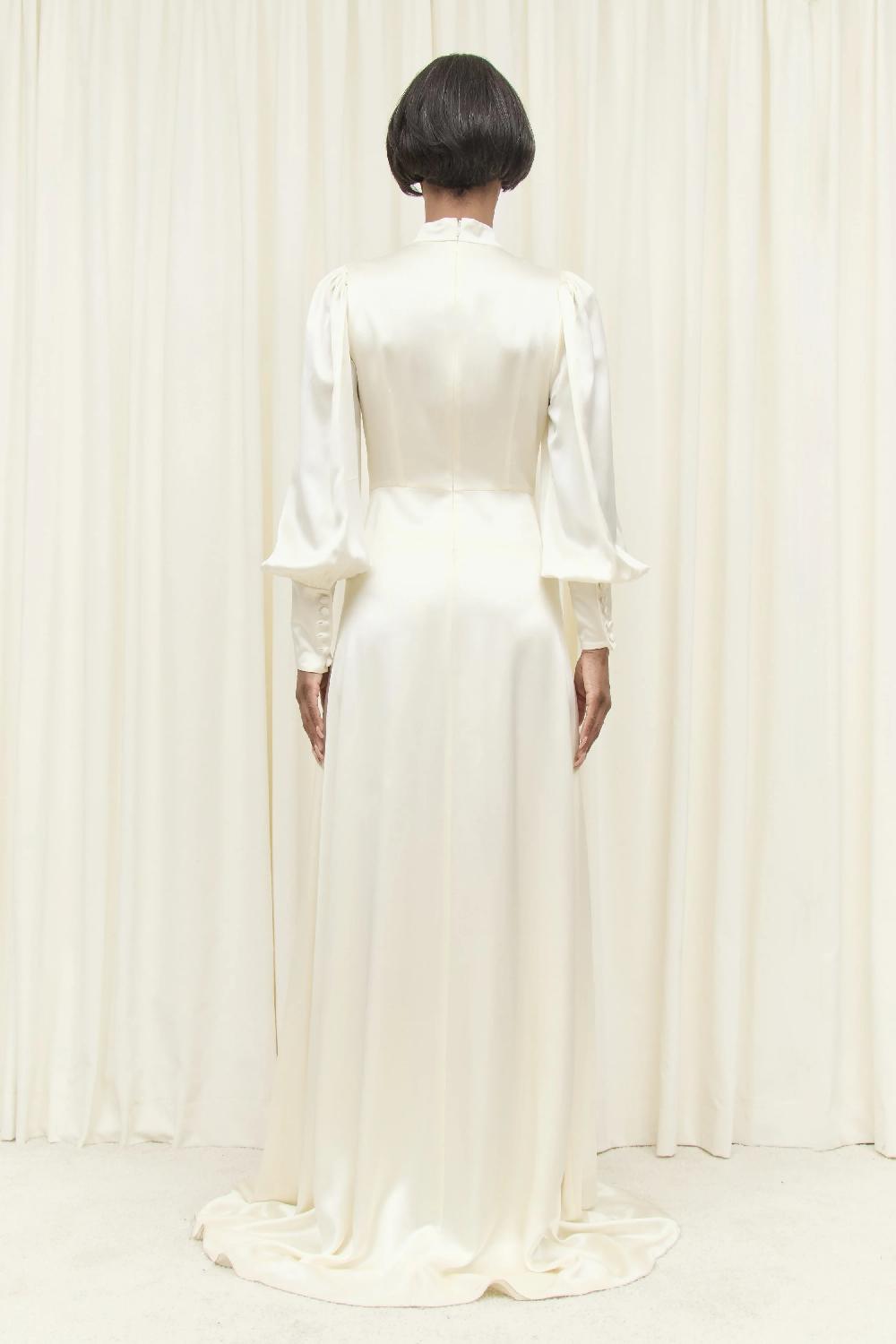 Tanner Fletcher Cordelia Long Sleeve Charmeuse Gown