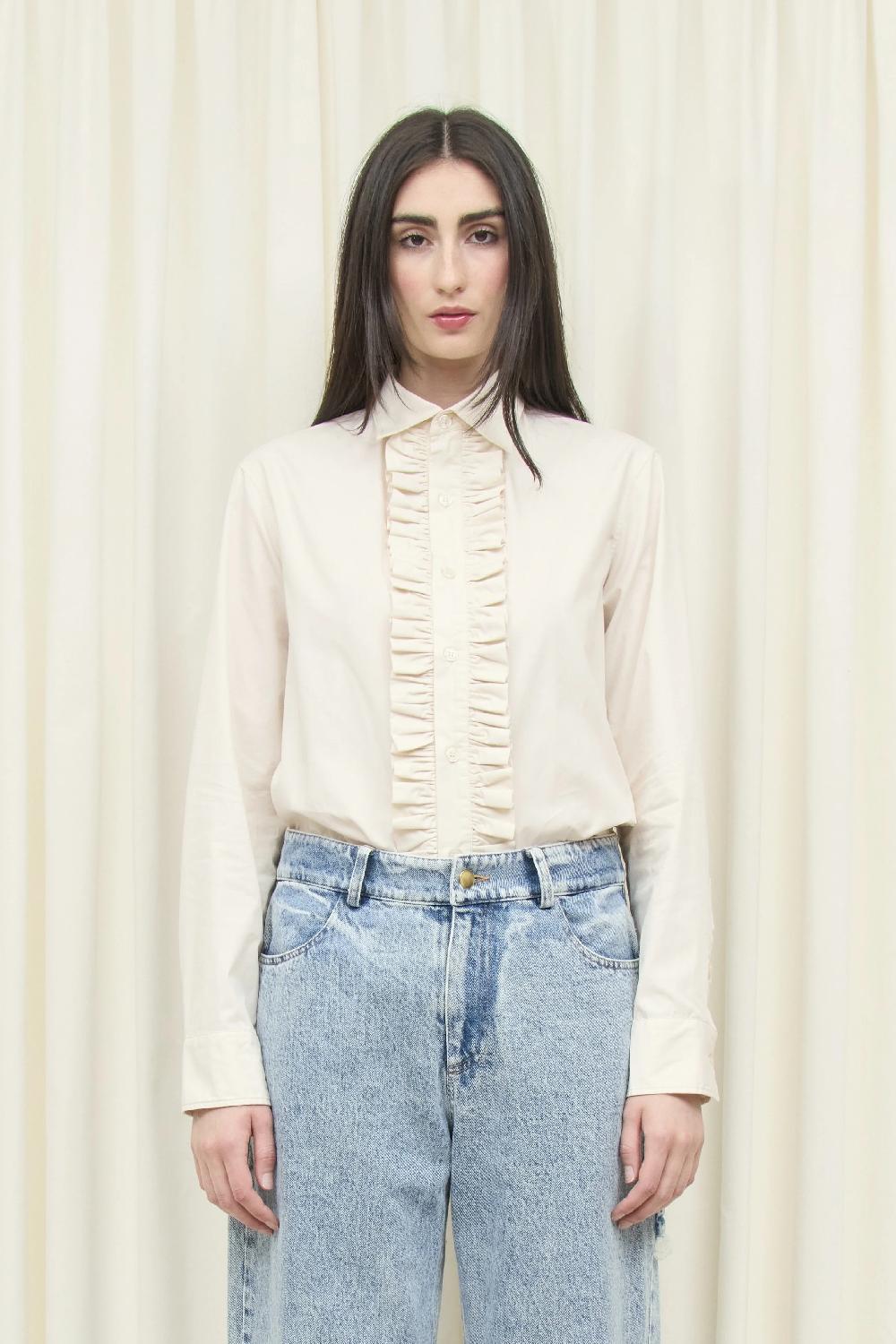 Tanner Fletcher Freddie Ruffle Placket Button Down Shirt