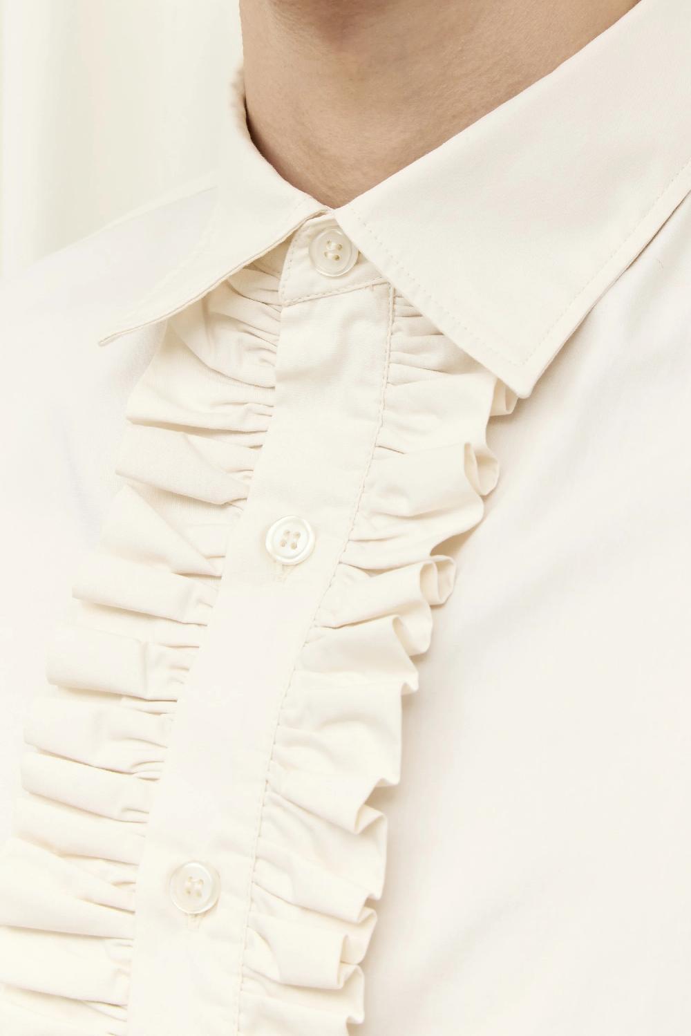 Tanner Fletcher Freddie Ruffle Placket Button Down Shirt