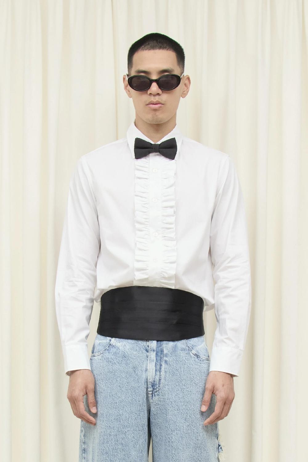 Tanner Fletcher Freddie Ruffle Placket Button Down Shirt