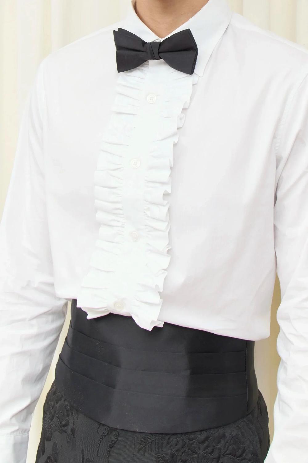 Tanner Fletcher Freddie Ruffle Placket Button Down Shirt