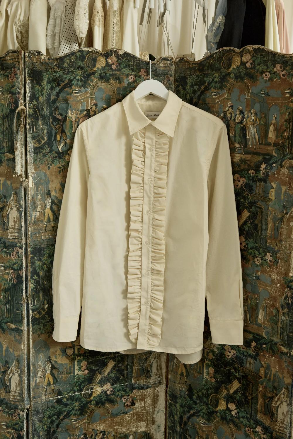 tanner fletcher Freddie Ruffle Placket Button Down Shirt