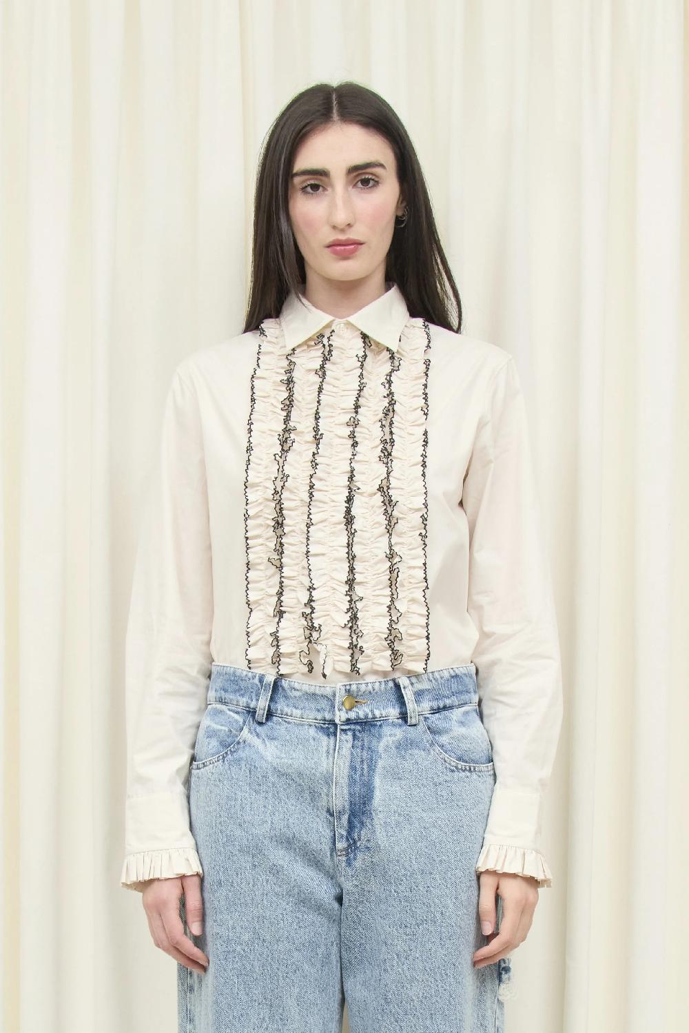 Tanner Fletcher Freddie Tuxedo Placket Button Down Shirt