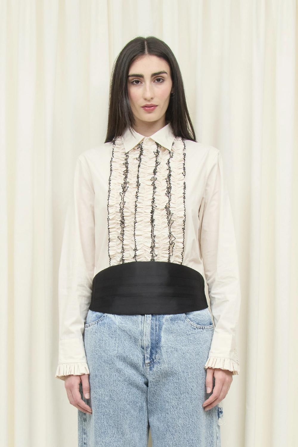 Tanner Fletcher Freddie Tuxedo Placket Button Down Shirt