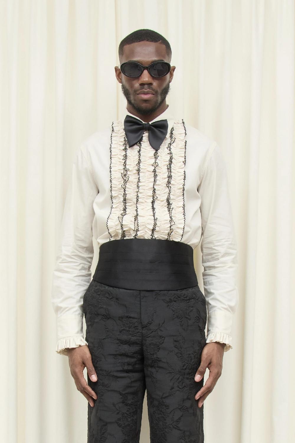 tanner fletcher Freddie Tuxedo Placket Button Down Shirt