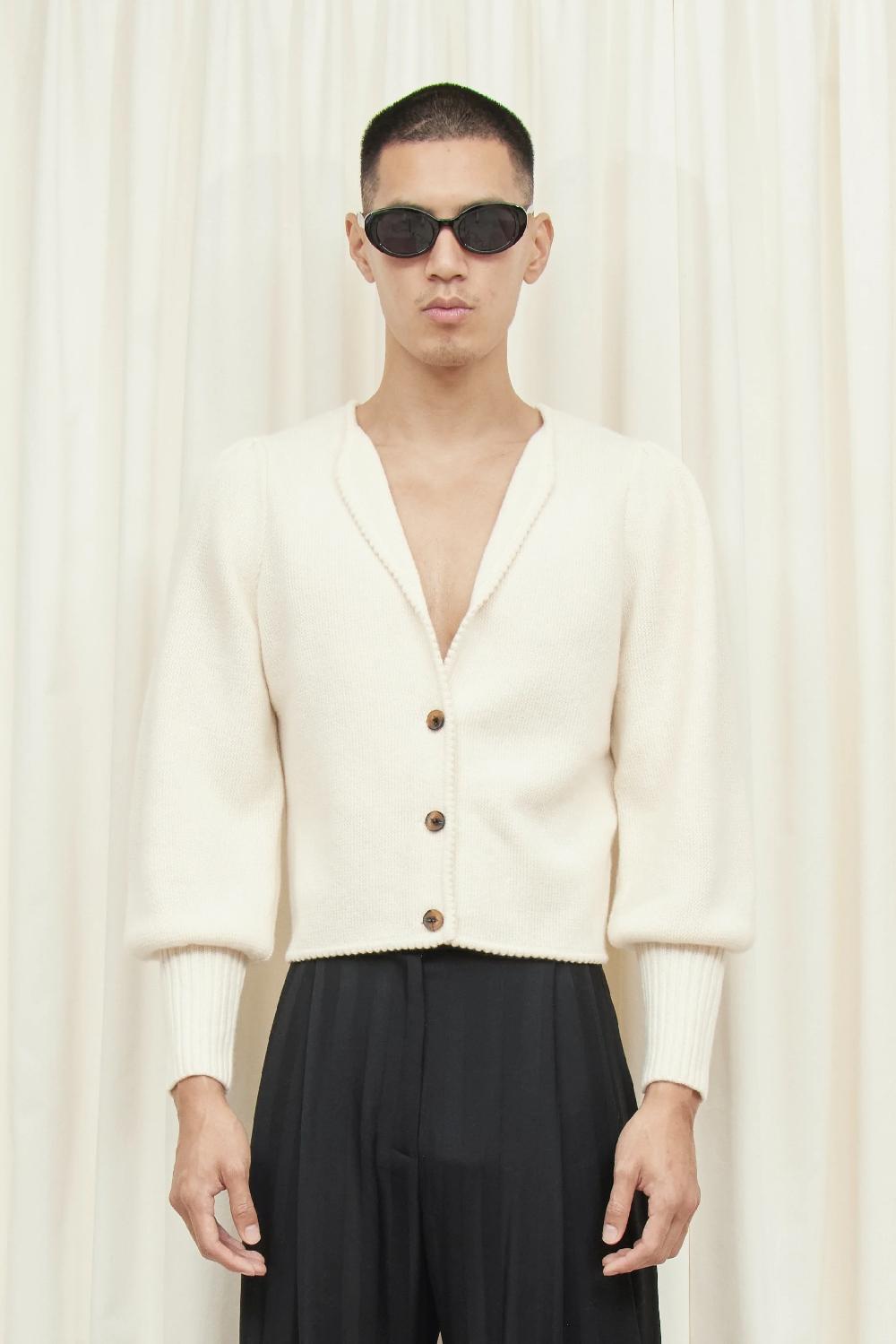 Tanner Fletcher Juliet Puff Sleeve Cardigan Sweater