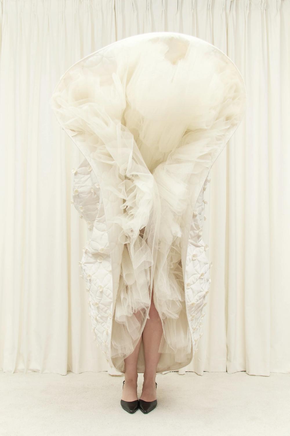 Tanner Fletcher Lucille Quilted Rosette Layered Ballgown