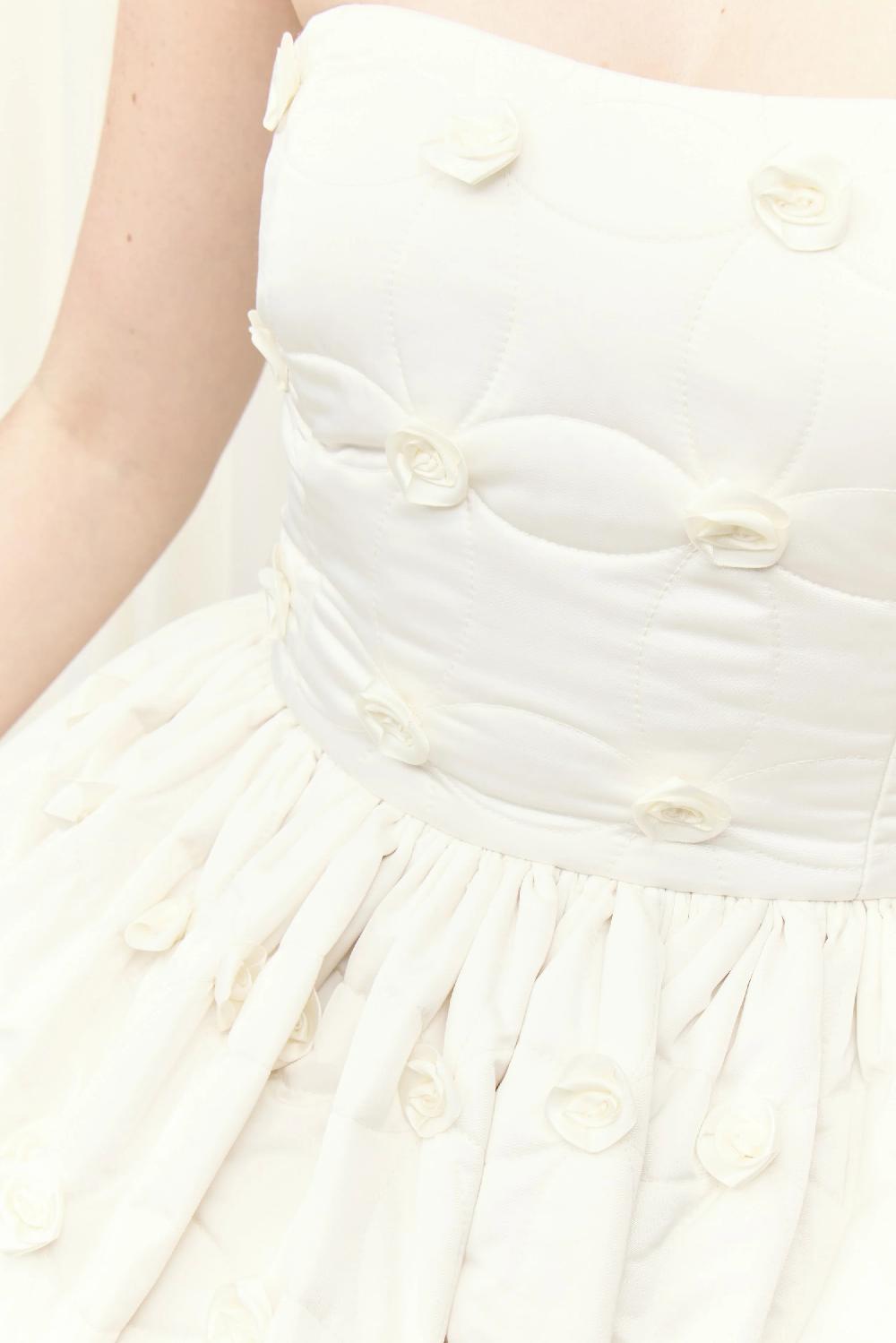 Tanner Fletcher Lucille Quilted Rosette Layered Ballgown