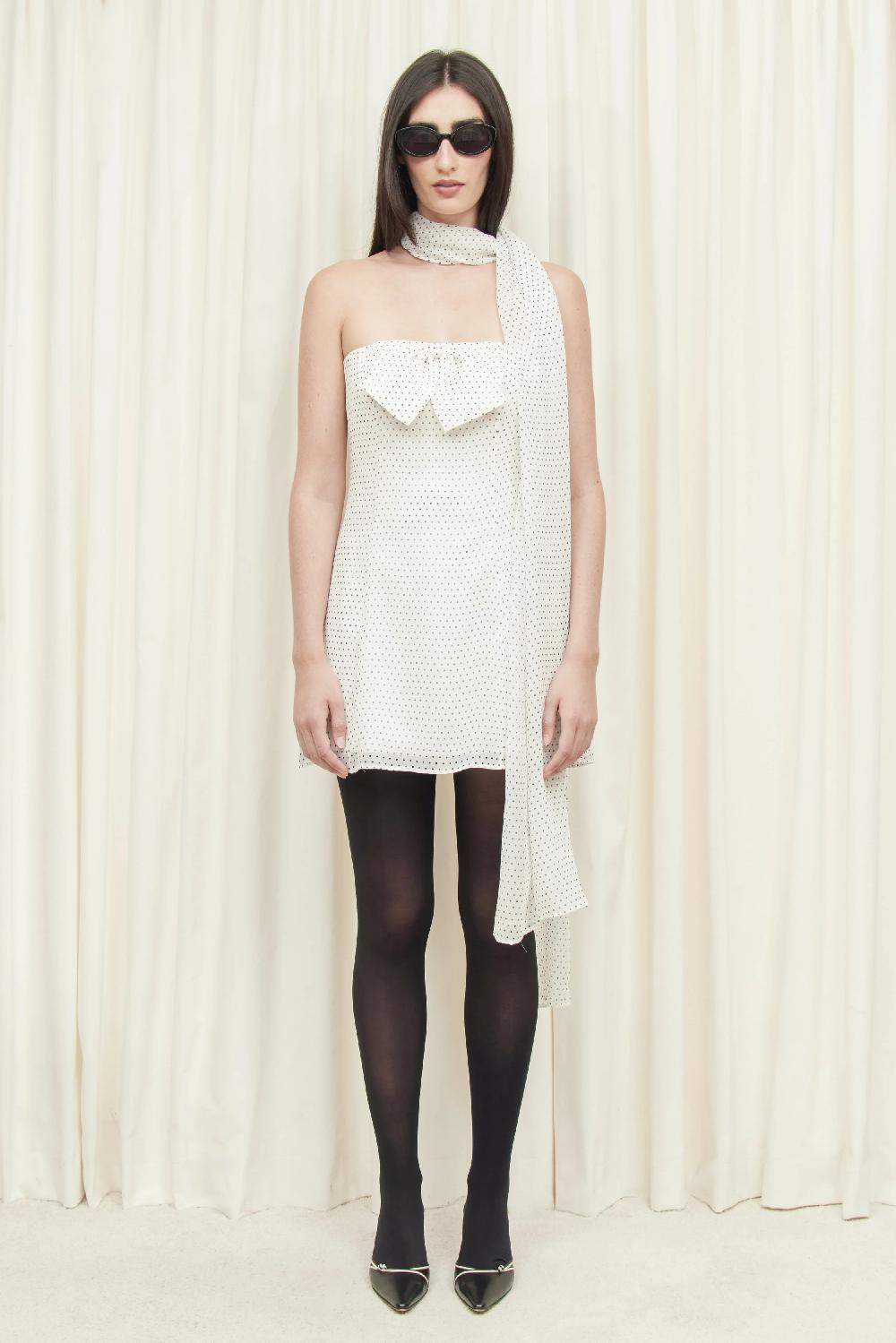 tanner fletcher Monica Strapless Mini Dress with Scarf