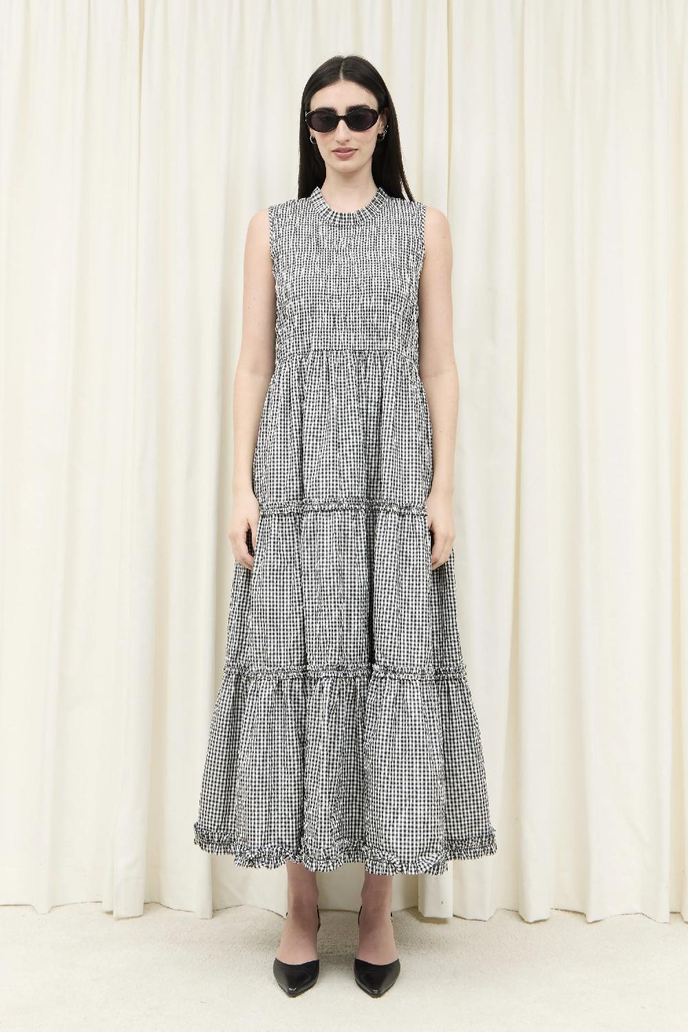 tanner fletcher Scout Smocked Sleeveless Midi Dress