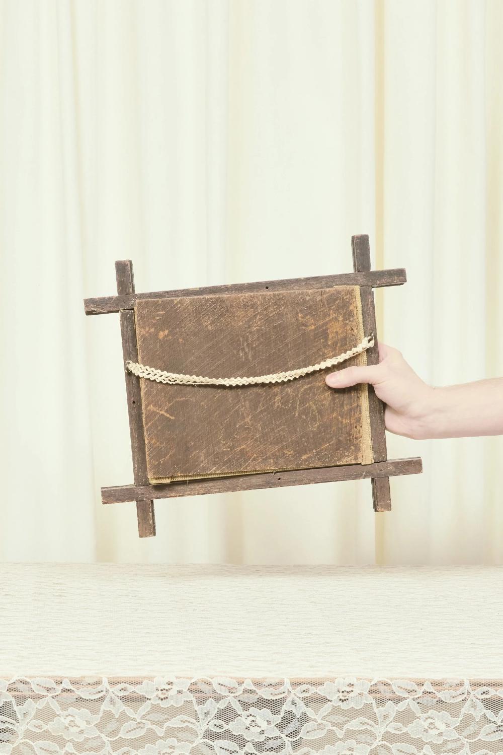 Tanner Fletcher Antique Framed Cottage Needlepoint