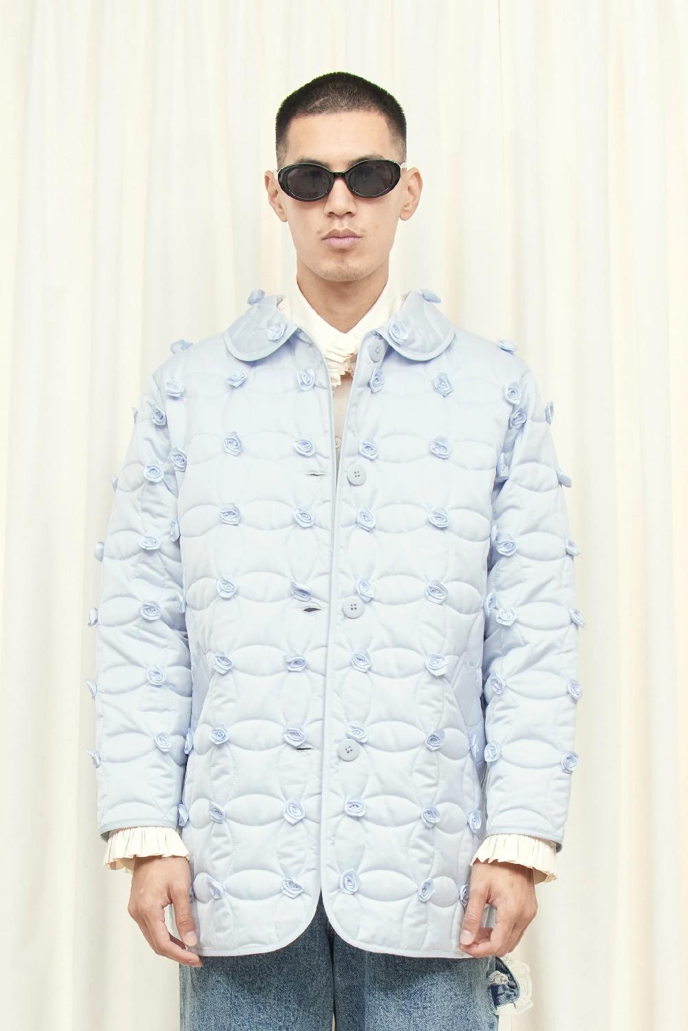 Tanner Fletcher Arnie Satin Quilted Rosette Jacket
