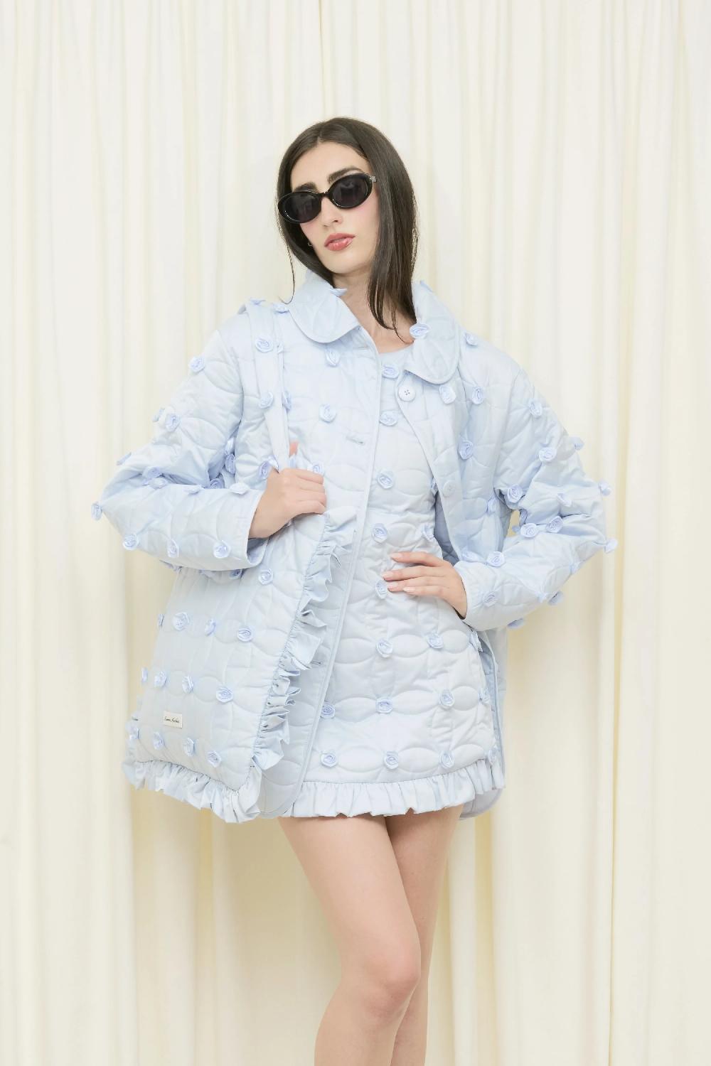 Tanner Fletcher Arnie Satin Quilted Rosette Jacket