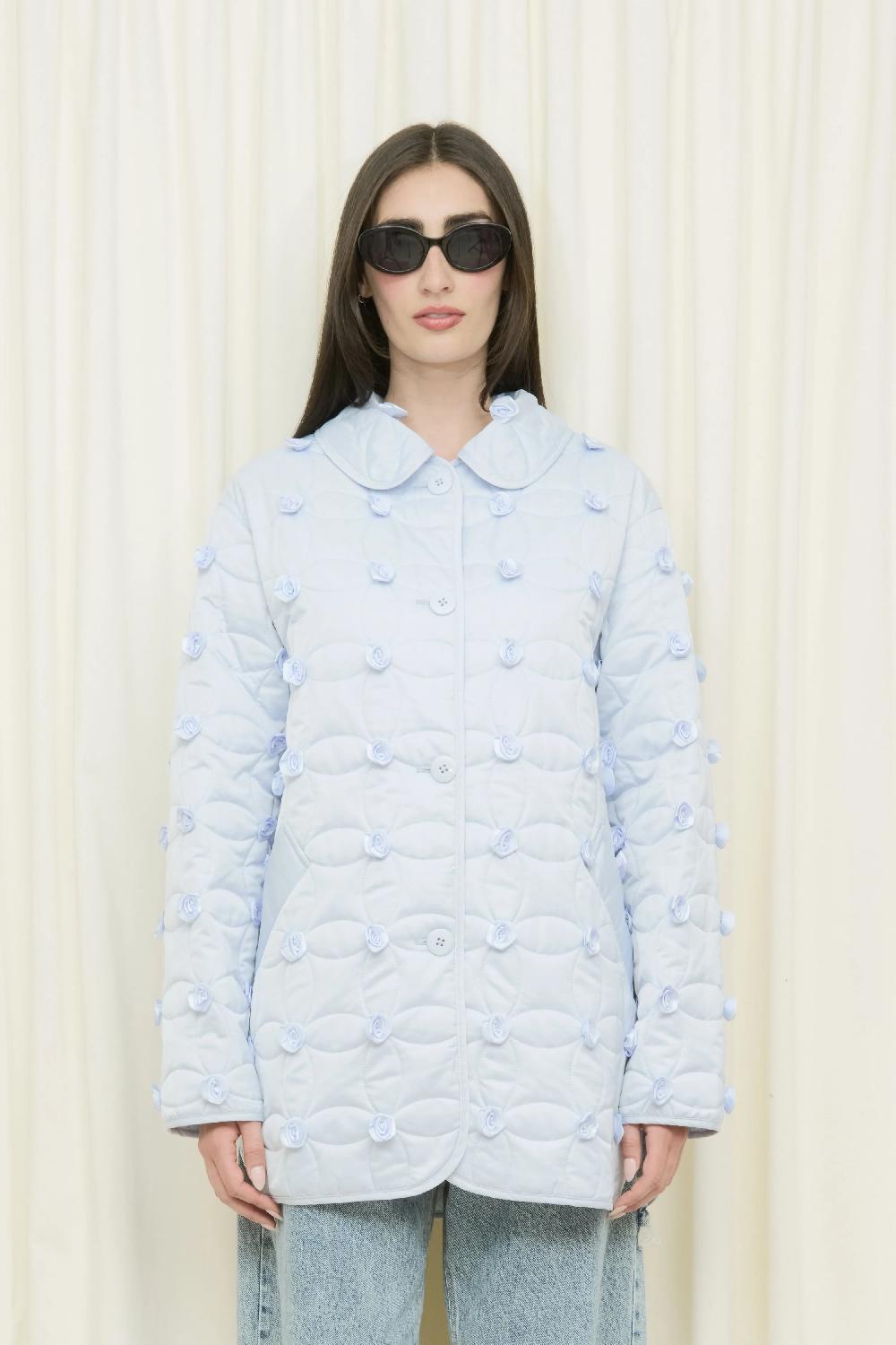 tanner fletcher Arnie Satin Quilted Rosette Jacket