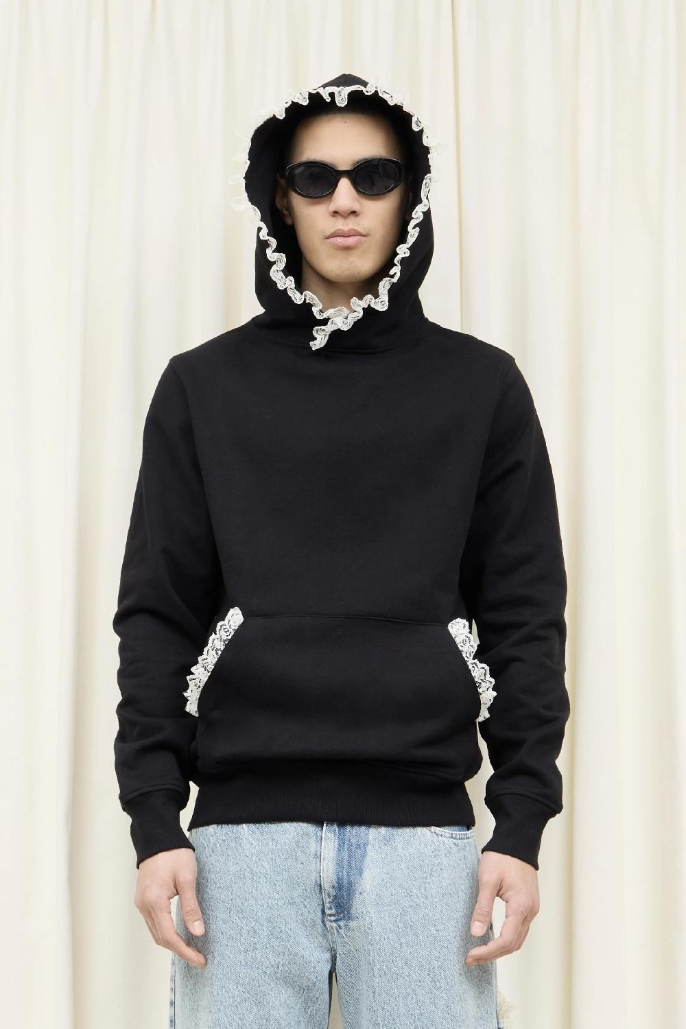 tanner fletcher Becky Lace Trim Hoodie