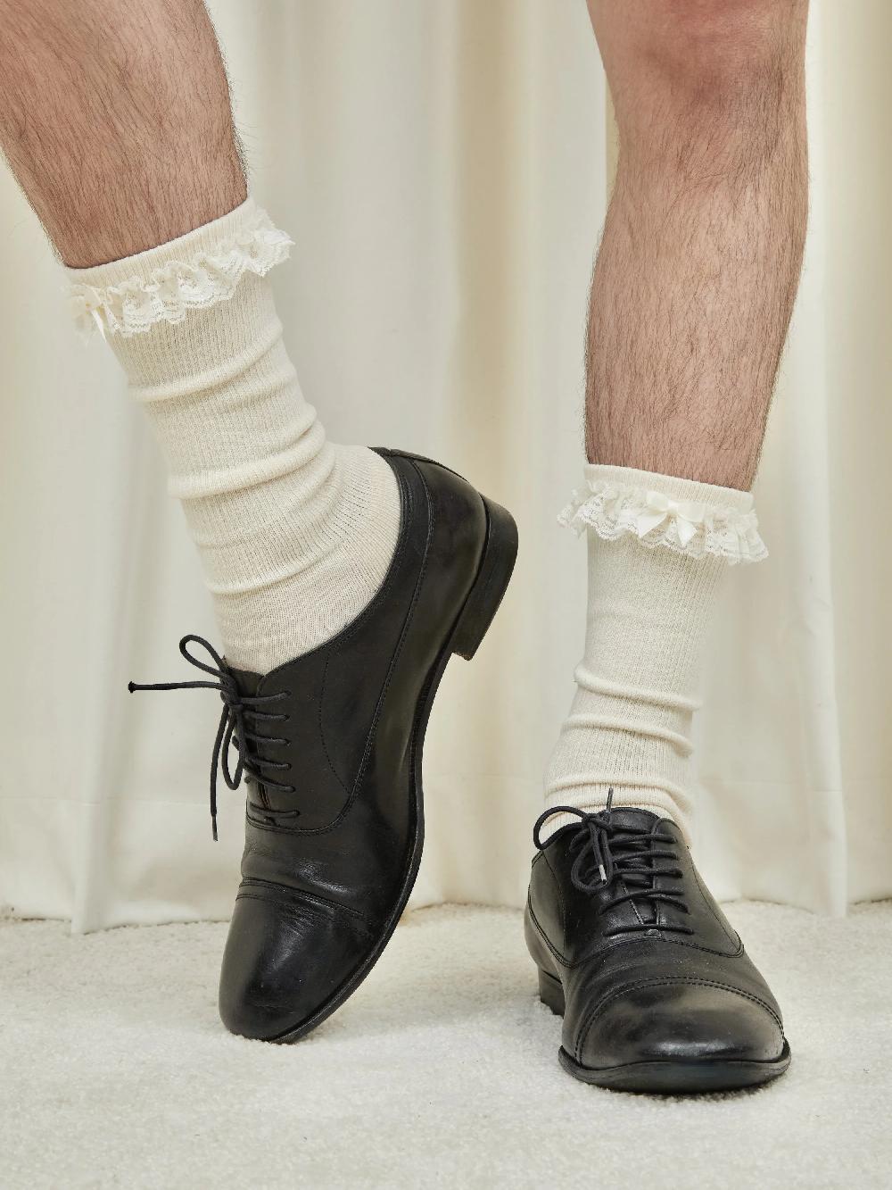 tanner fletcher Bobby Lace Trim House Socks