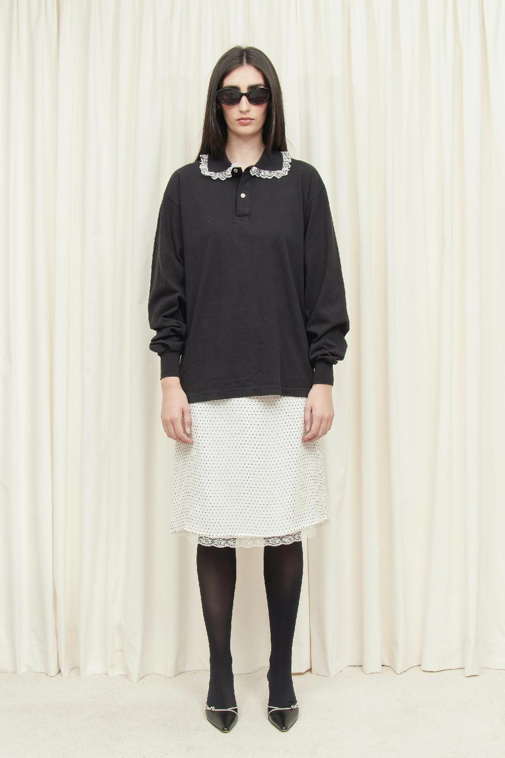 Tanner Fletcher Cletus Lace Trim Long Sleeve Polo