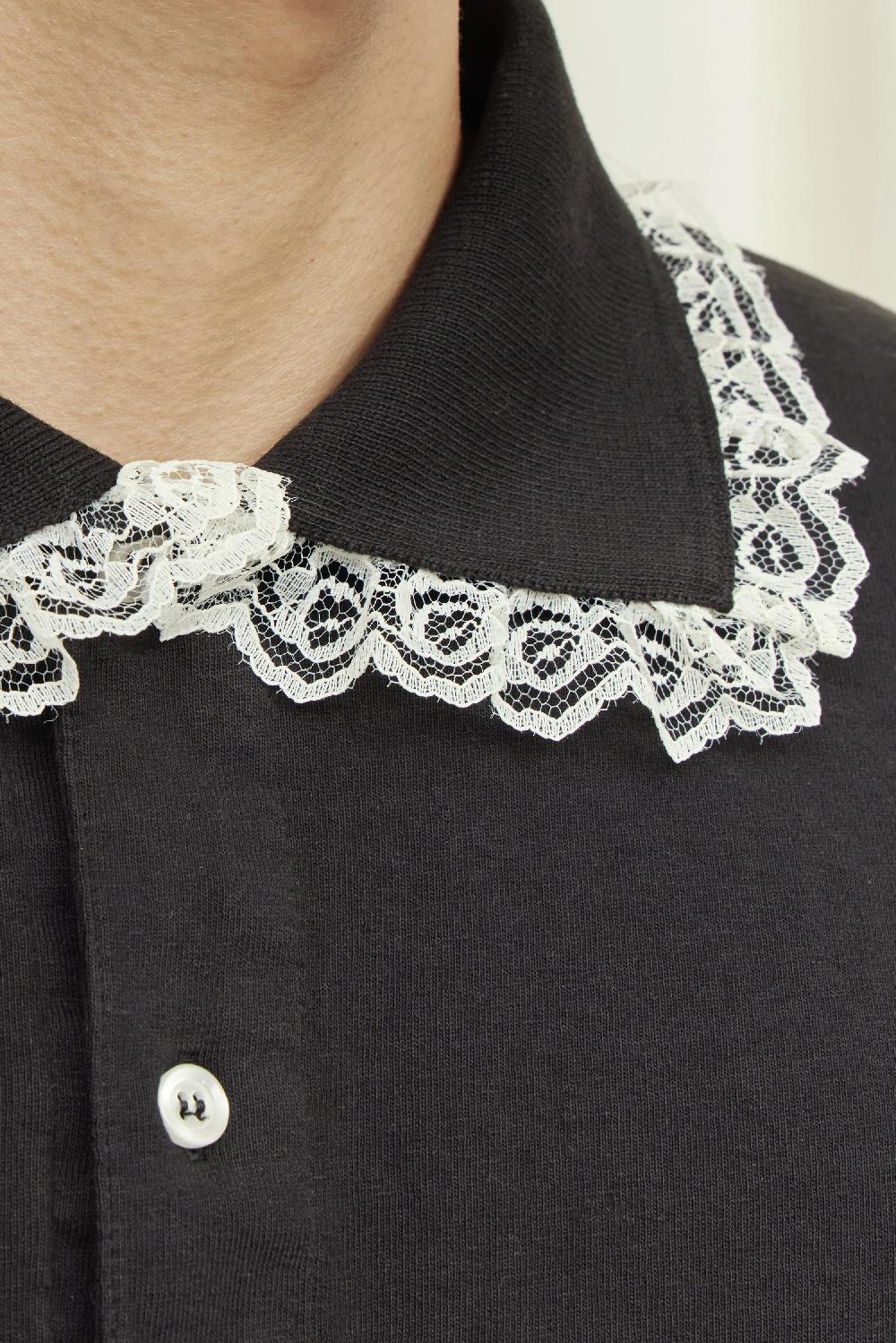 Tanner Fletcher Cletus Lace Trim Long Sleeve Polo