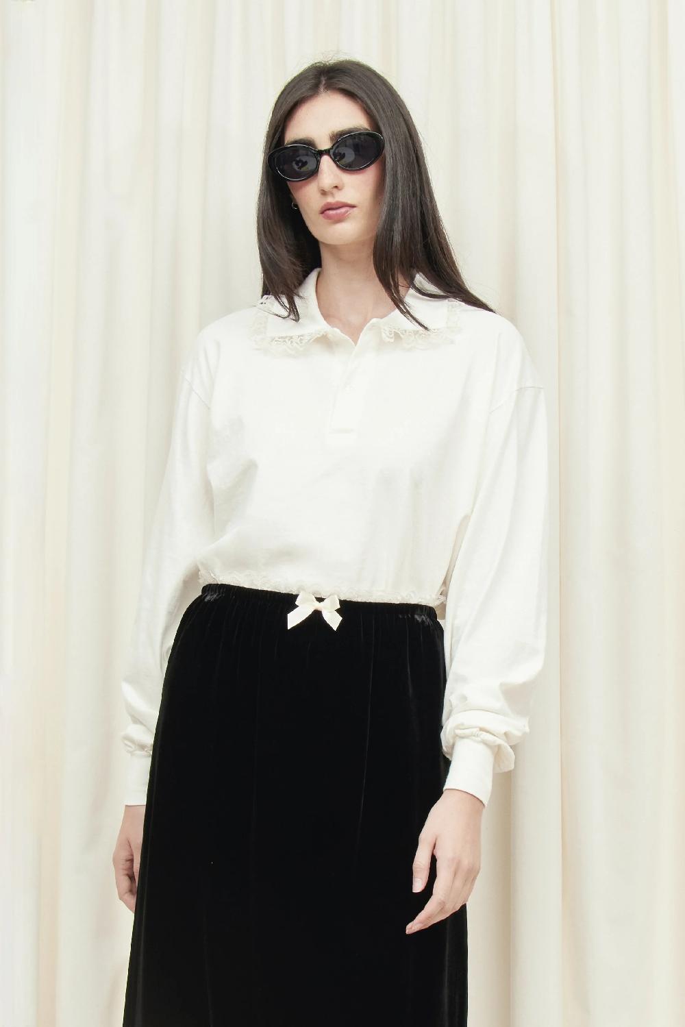 Tanner Fletcher Cletus Lace Trim Long Sleeve Polo