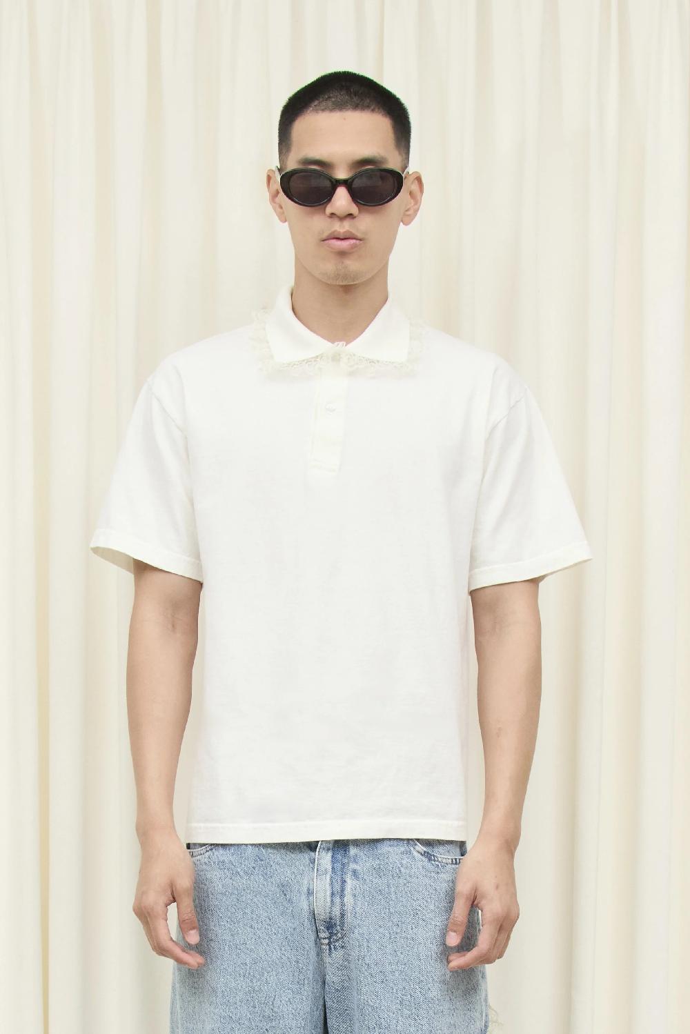 Tanner Fletcher Cletus Lace Trim Short Sleeve Polo