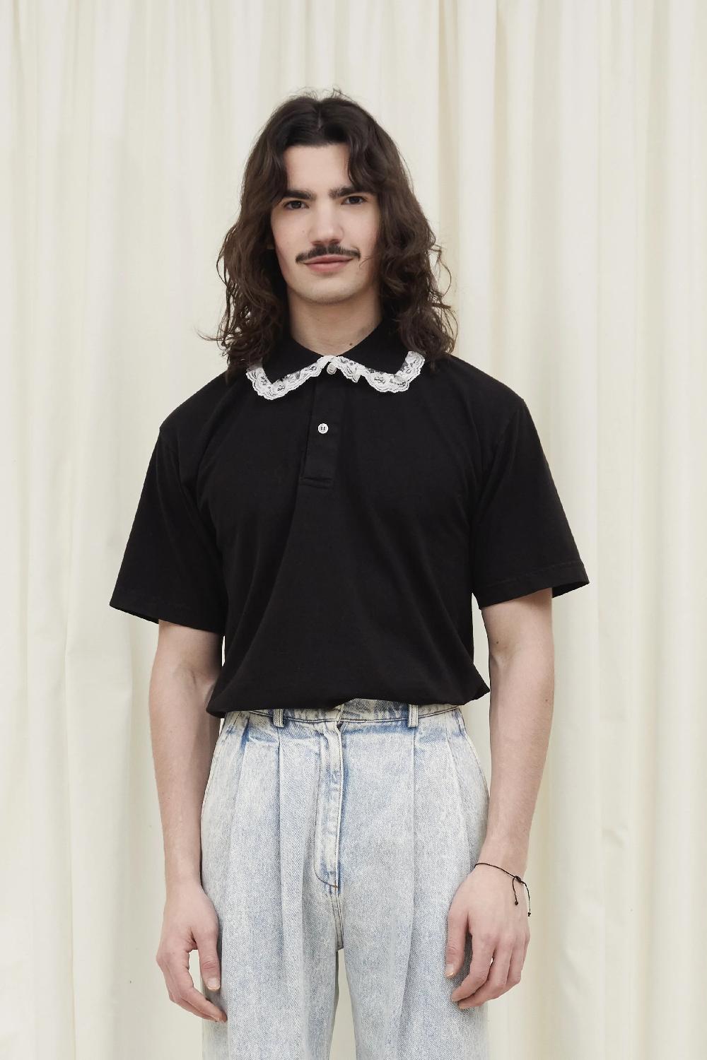 Tanner Fletcher Cletus Lace Trim Short Sleeve Polo